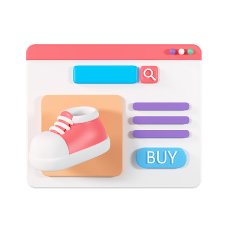 Page Web d'achats  3D Illustration