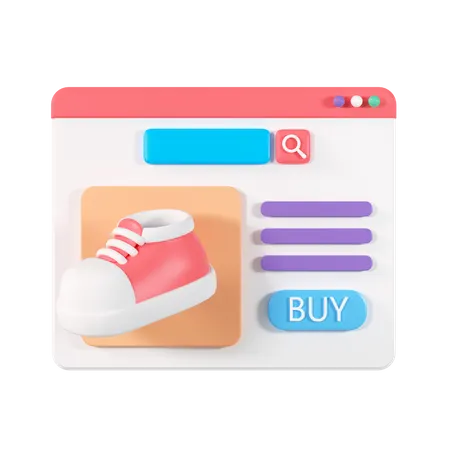 Page Web d'achats  3D Illustration