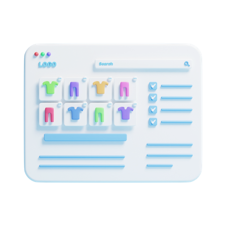 Page Web sur les vêtements  3D Icon