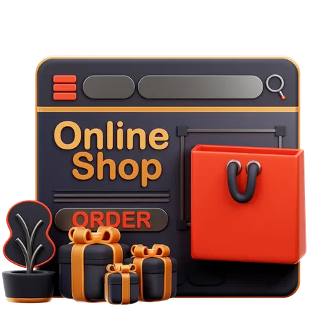 Página de destino da loja online  3D Icon