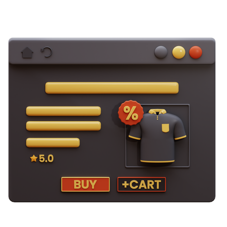Página inicial de comércio eletrônico  3D Icon