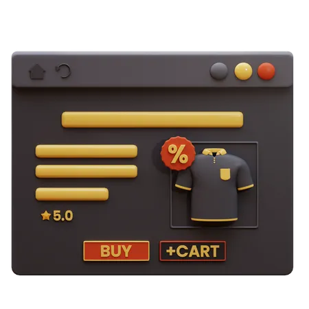 Página inicial de comércio eletrônico  3D Icon