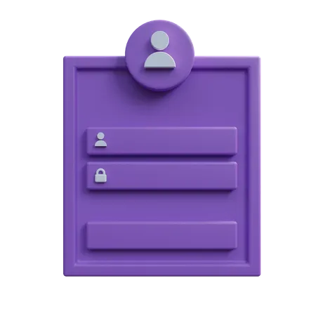 Página de login do usuário  3D Icon