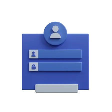 Página de login do usuário  3D Icon