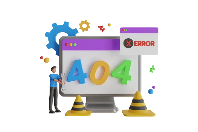 Pagina No Encontrada Diseno 404 Concepto De Pagina Web De Error 404 Estilo Minimalista Representacion 3 D 3D Icon