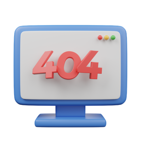 Error de página de pantalla 404.  3D Icon