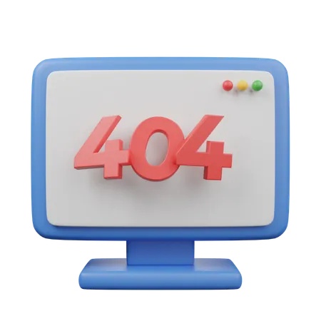Error de página de pantalla 404.  3D Icon