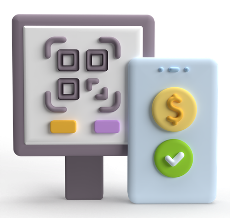 Código qr de pago  3D Icon