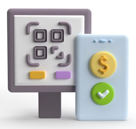 Código qr de pago  3D Icon