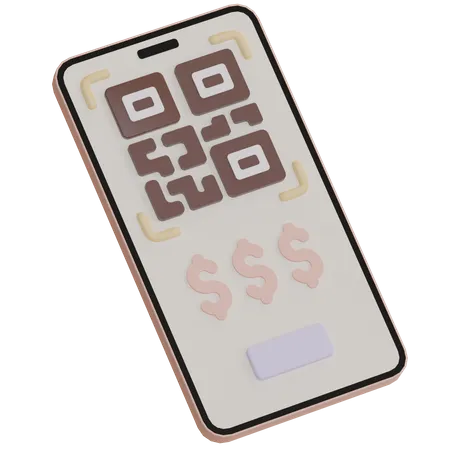 Pago con código QR  3D Icon