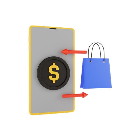 Pago de compras  3D Illustration