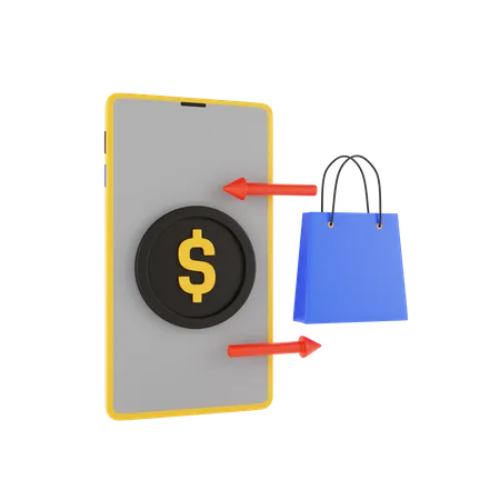 Pago de compras  3D Illustration