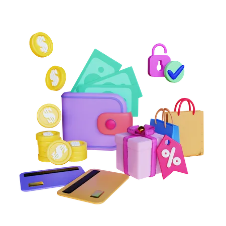 Pago de compras  3D Illustration