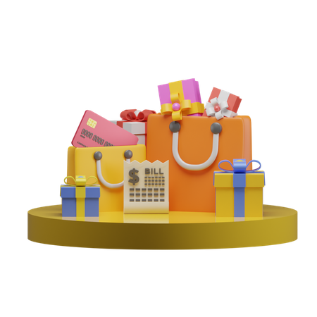 Pago de compras  3D Illustration