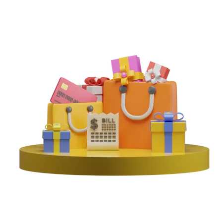 Pago de compras  3D Illustration