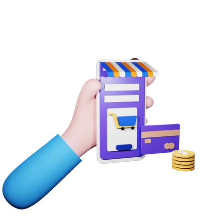 Pago de compras en línea  3D Illustration