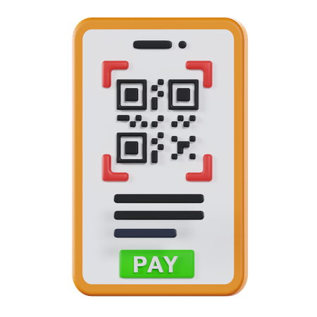 Pago con código QR  3D Icon