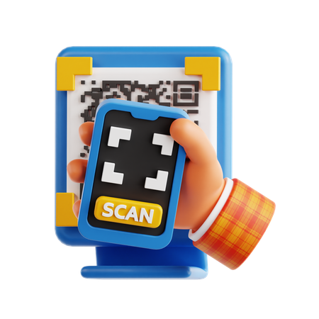 Pago escaneando código qr  3D Icon