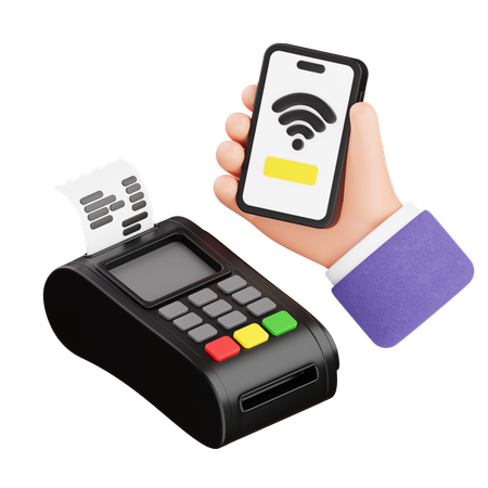 Pago con NFC deslizando la mano  3D Icon