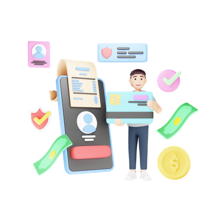 Pago con tarjeta en línea  3D Icon
