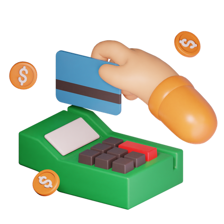 Mano haciendo pago con tarjeta  3D Icon