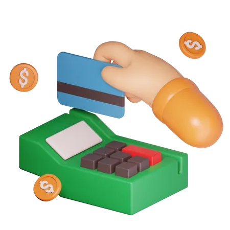 Mano haciendo pago con tarjeta  3D Icon