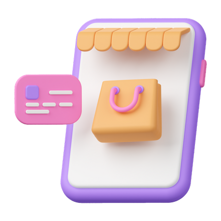 Pago de compras en línea  3D Icon