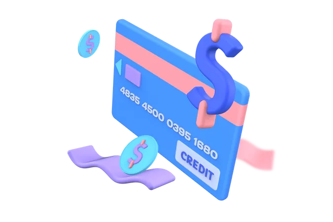 Pago de factura de tarjeta de crédito  3D Illustration