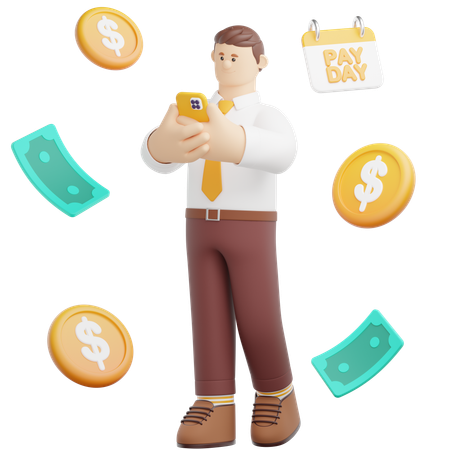 Pagar salario  3D Illustration