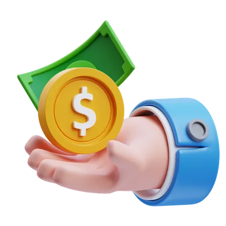 Pago en efectivo  3D Icon