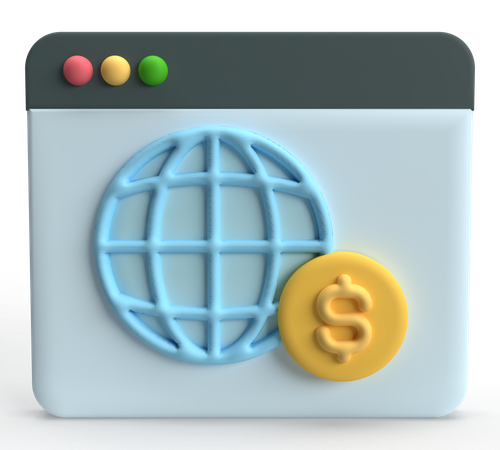 Pago global  3D Icon