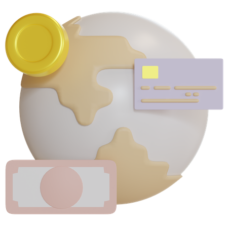 Pago global  3D Icon