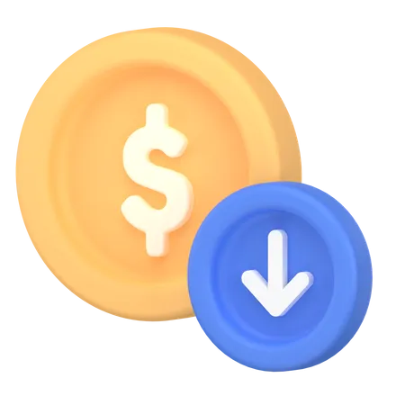 Dinero abajo  3D Icon