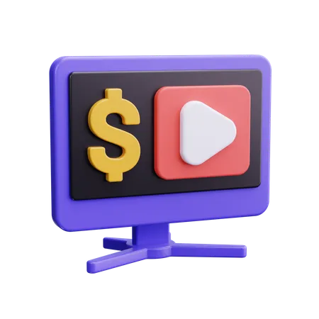 Pago por visualización  3D Icon