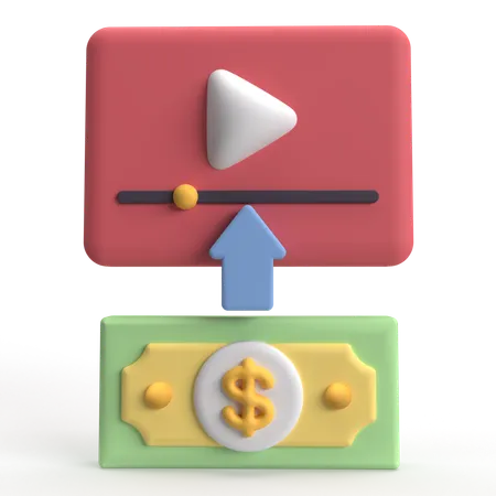 Pago por visualización  3D Icon