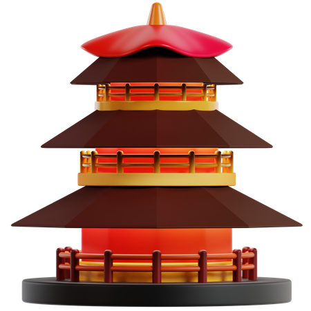 Pagoda Celebration Chinese New Year  3D Icon