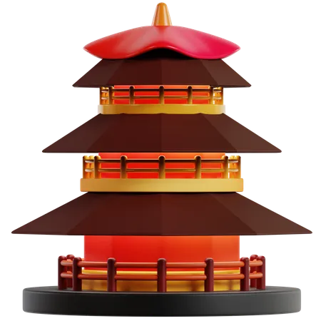 Pagoda Celebration Chinese New Year  3D Icon