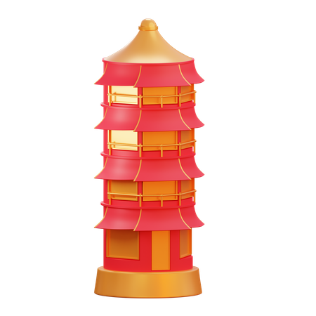 Pagoda Temple 3D Illustration