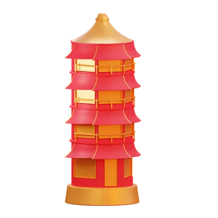 Pagoda Temple  3D Illustration