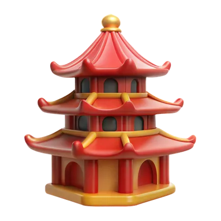 Pagode chinês  3D Icon