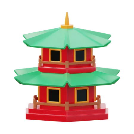 Pagode chinês  3D Icon