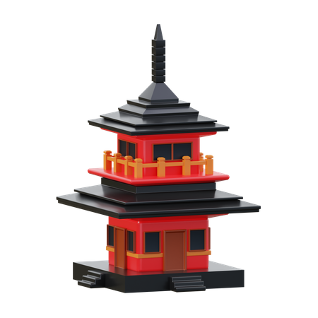 Pagode japonês  3D Icon