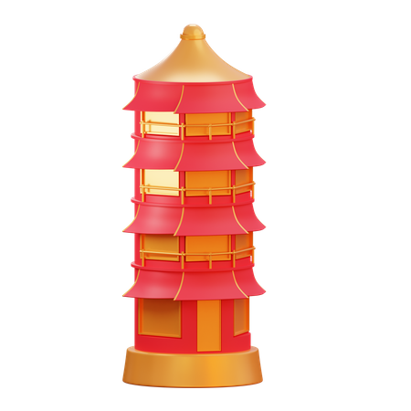 Temple de la pagode  3D Illustration