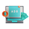 3d paid ads illustration