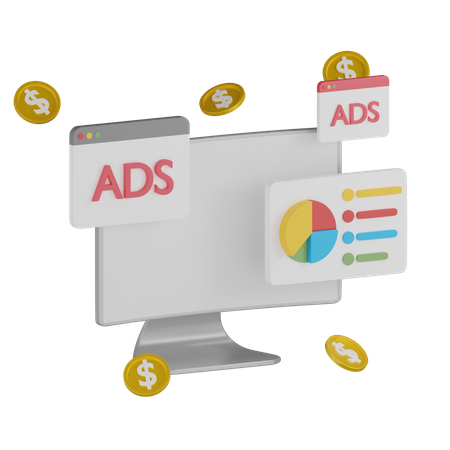 Paid Ads Analysis  3D Icon