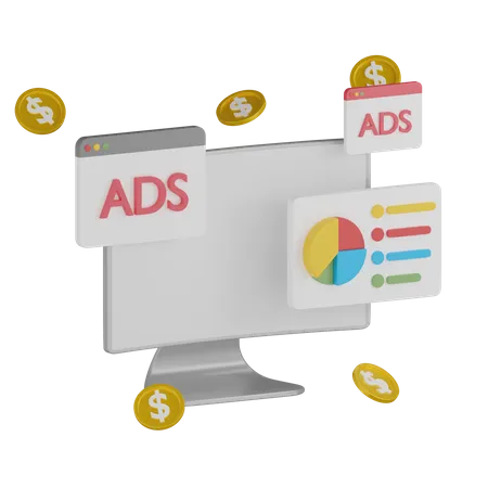 Paid Ads Analysis  3D Icon