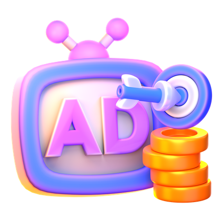 유료 광고 타겟  3D Icon