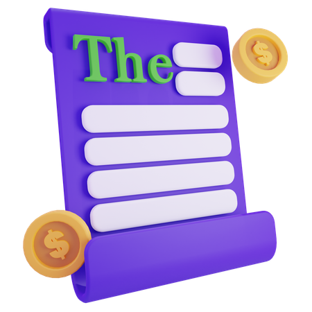 Paid Article  3D Icon