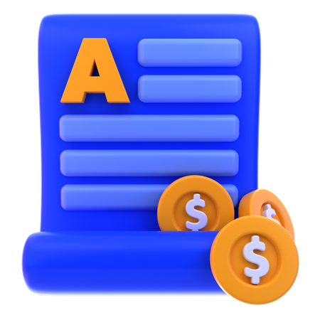 Paid Article  3D Icon