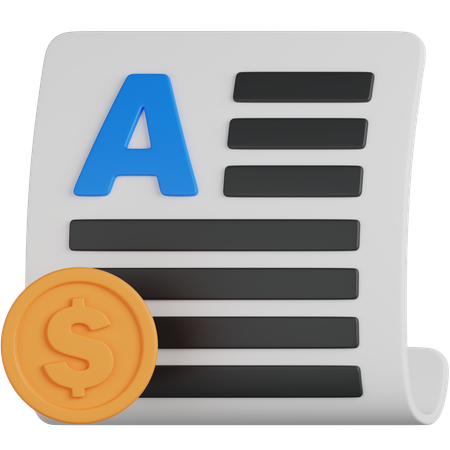 Paid Articles  3D Icon